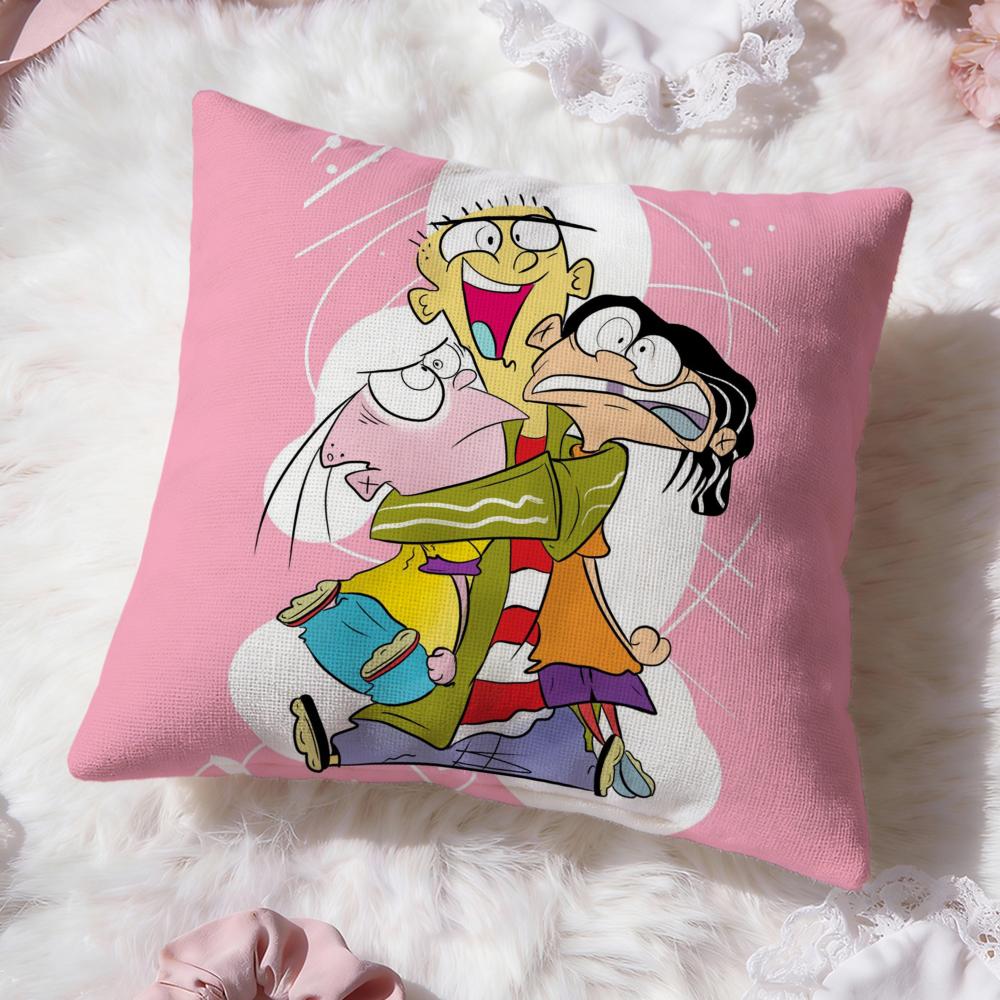 E-Ed, Edd n Eddy Cushion Cover Premium Comfort Reversible Pillow Cove -Two in One Design for Any Room & Car Interior