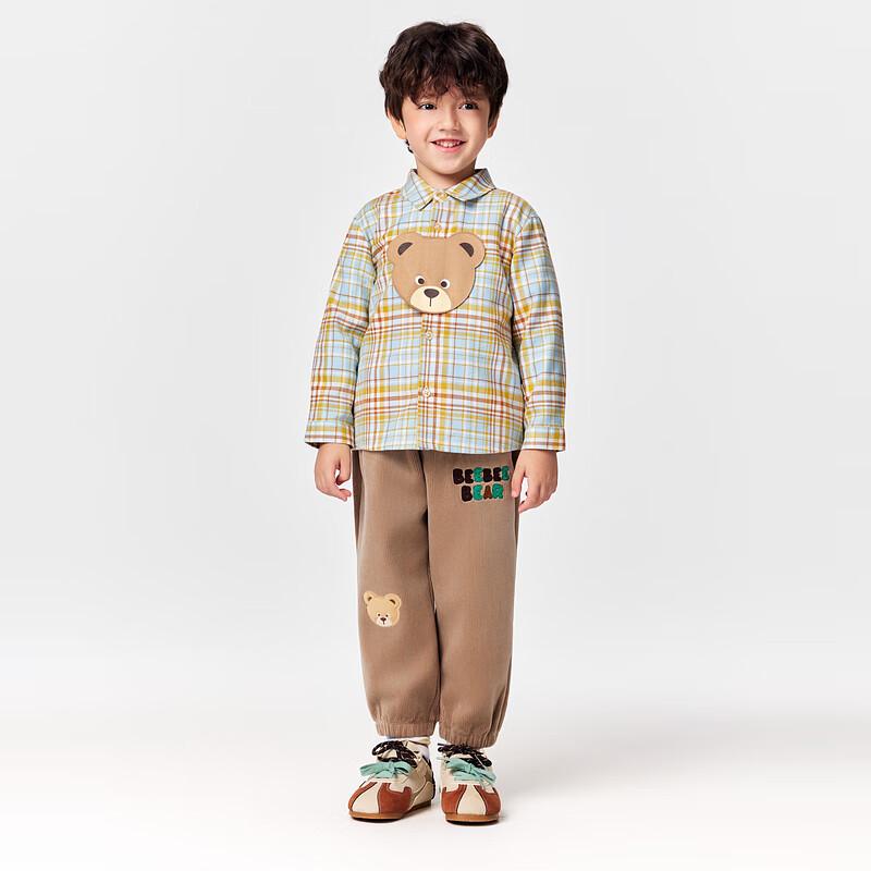 PawinPaw Baby Boy's Cartoon Bear Plaid Shirt