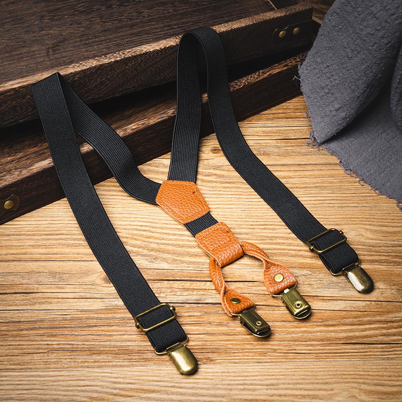 Kids Trendy Elastic Waist Suspender Pants with Non-slip Clips