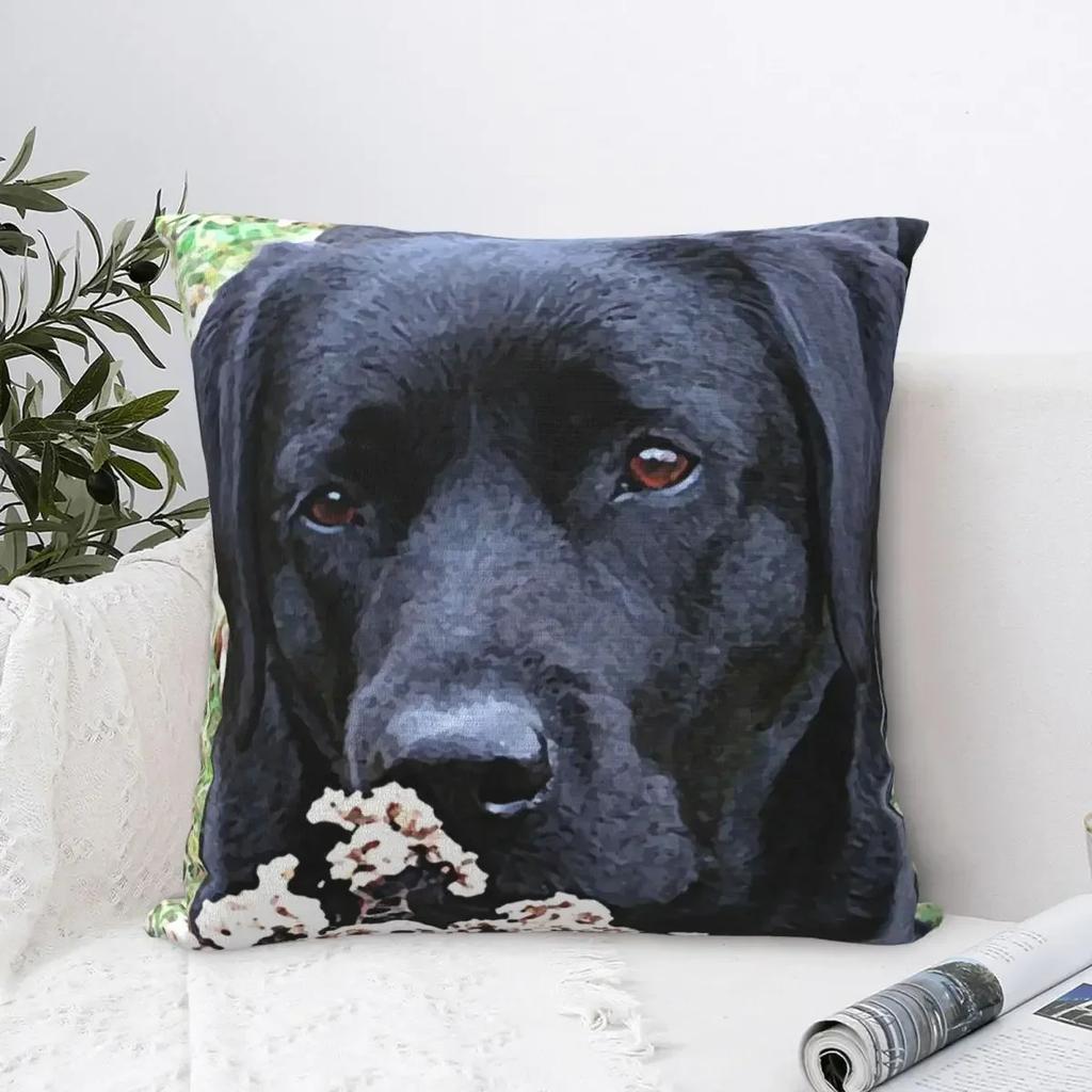Take Time - Black Labrador Throw Pillow Luxury Sofa Pillows Cushions Rectangular Cushion Cover