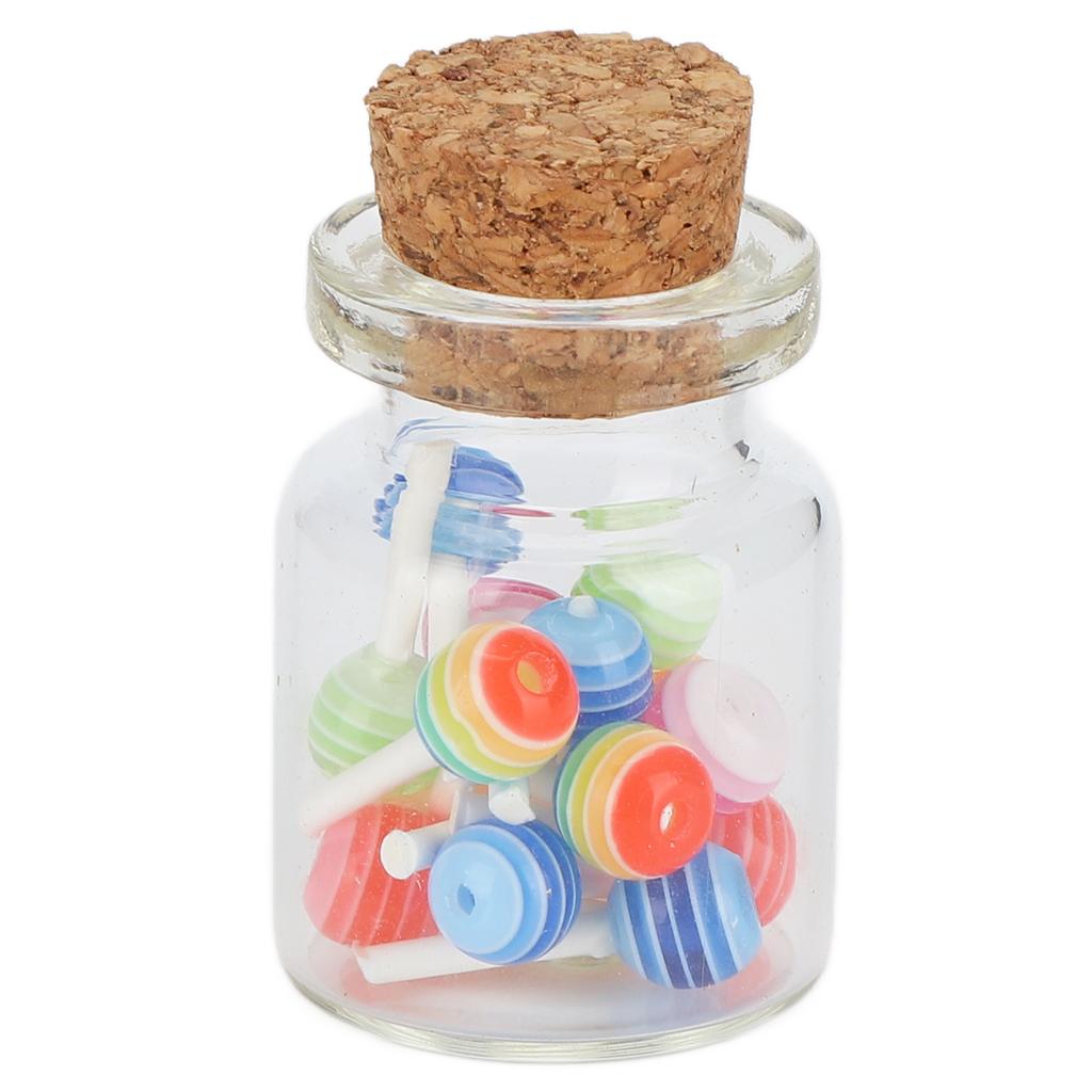 Miniature Dollhouse Food Jar Glass Bottle Dollhouse Simulation Lollipops Model DIY DecorationMedium Can(15 Capsules)