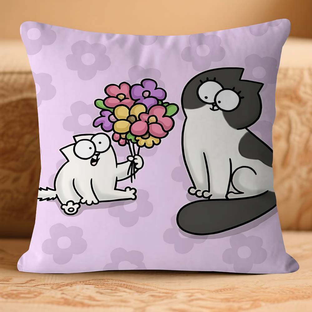 S-Simons Cartoon C-Kat Kissenbezug Kissenbezug Polsterung Sofa Zierkissen Heimdeko Kissenbezug