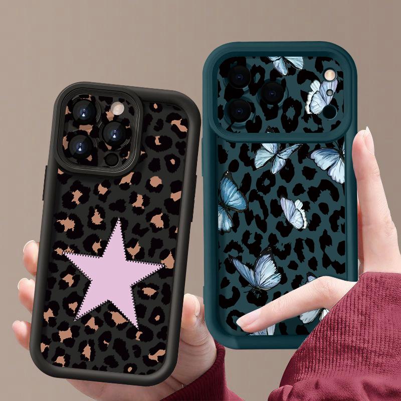 Creative Leopard Print Case For iPhone 17 Pro Max Shockproof Bumper Soft Cover For iPhone 16 15 14 13 Pro Max 16E 17E
