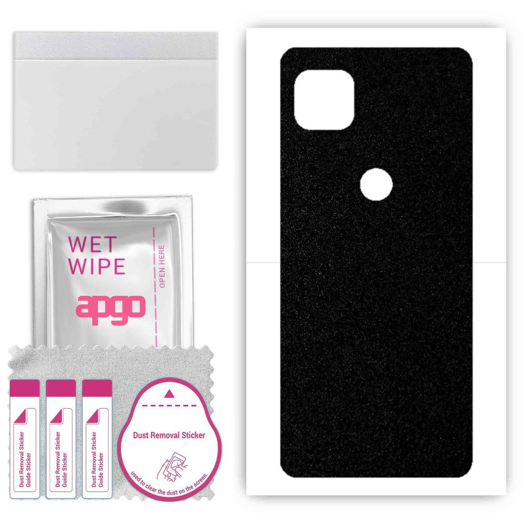 apgo Naklejka ochronna na tył kompatybilna z Motorola Moto G 5G, Folia Wrap, Folia, Winyl - Wzór Matowa Czerń