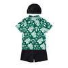 Toddler Boys' Cute Cartoon Green Leaves Sun Protection Two-Piece Swimsuit