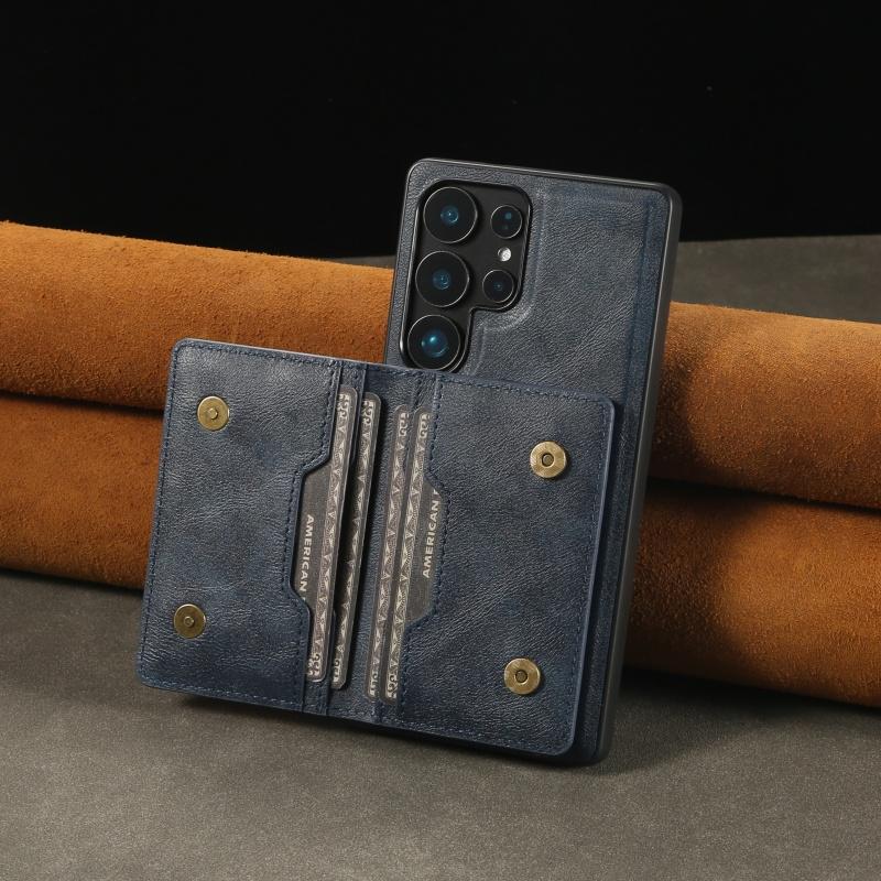 Wireless Charging Flip Leather Phone Case For Samsung Galaxy S26 Ultra S25 Plus S24 Ultra S23 Magnetic Wallet Card Cover Coque