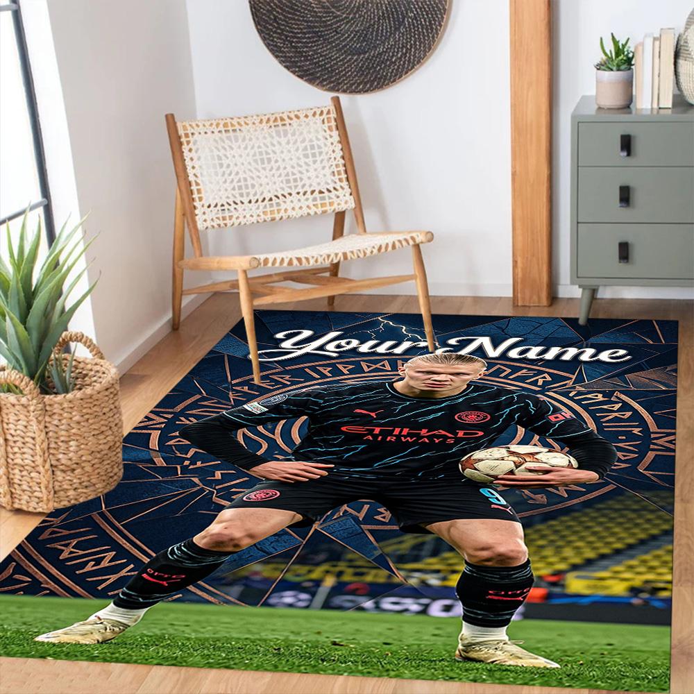 Haaland Personalized Name Floor Rug Office Rug Suitable For Dormitory Dining Room Decorate Room Hallway Antislip Carpet Decorate Offices