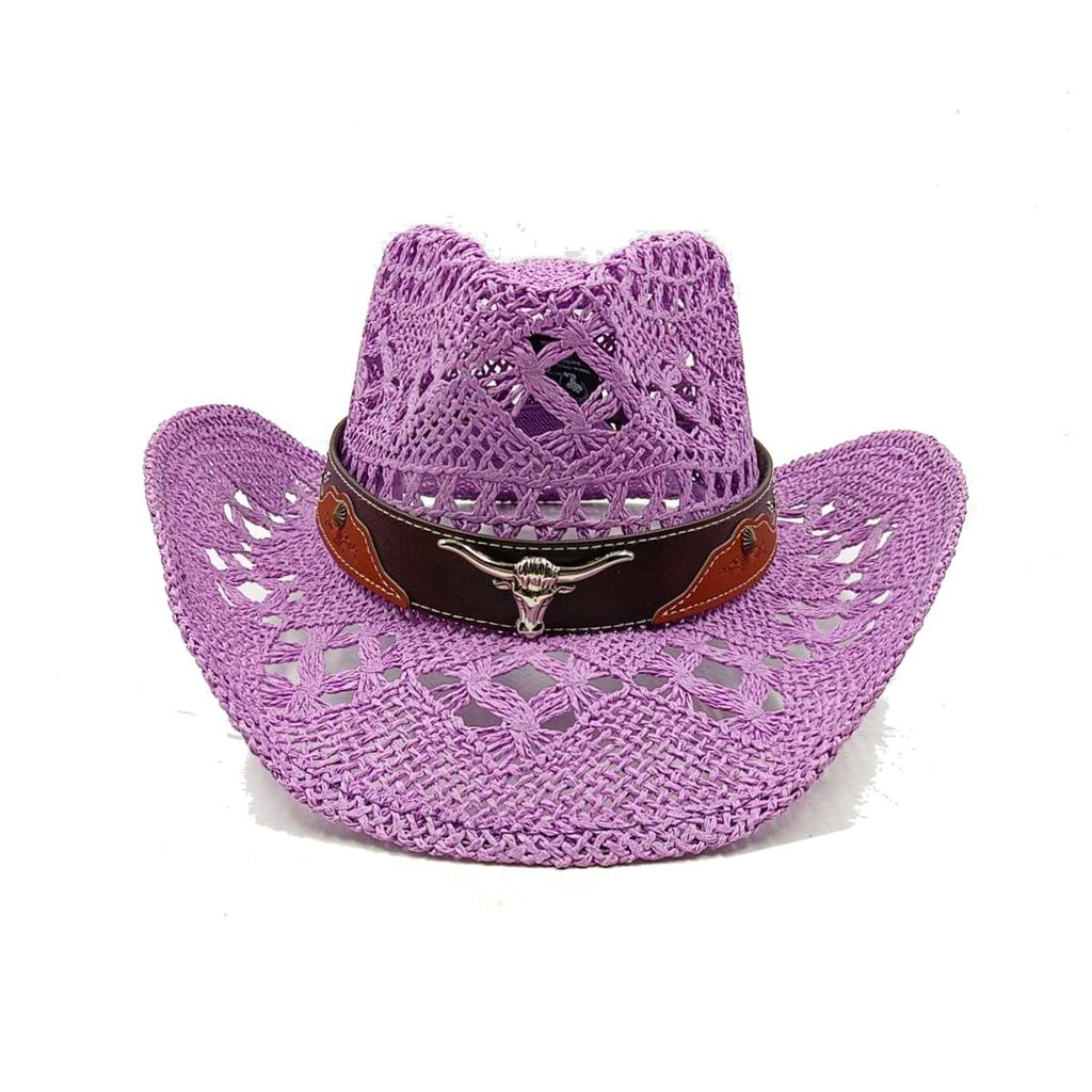 Corn Husk Material Straw Hat Western Cowboy Hat Spring and Summer Men and Women Panama Sun Hat Elegant Cowboy Straw Hat