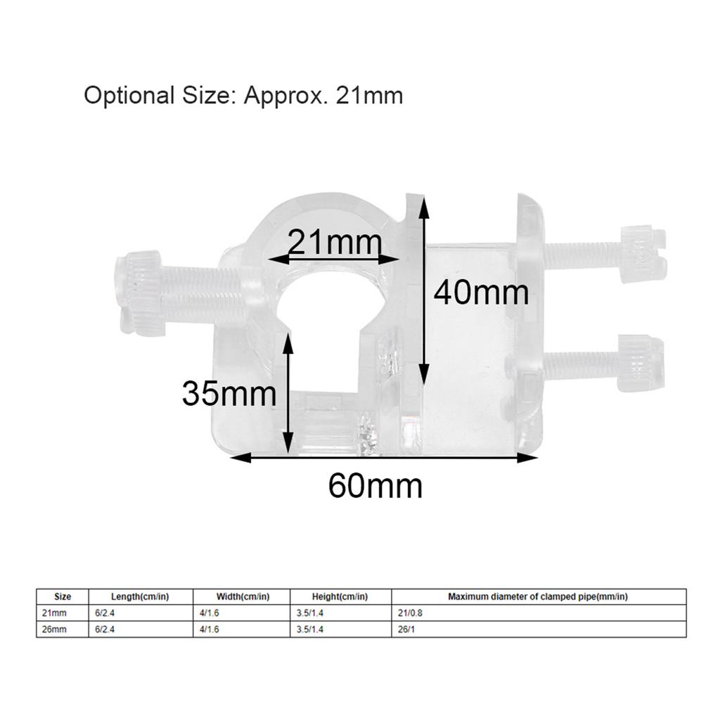 High Transparent Acrylic In and Out Water Pipe Fixation Clamp Single Hole for Fish   Aquarium