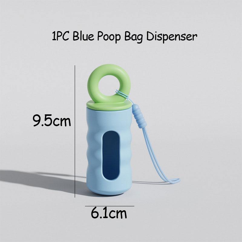 Portable Dog Poop Bag Dispenser with Hanging Rope Screw-on Lid Dogs Cats Waste Bag Box for Outdoor Activities Pets Accessories