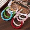 Colorful Beaded Pearl Bag Handle Round Metal Ring Braided DIY Accessory for Women Handbag Tote Craft Making Materials