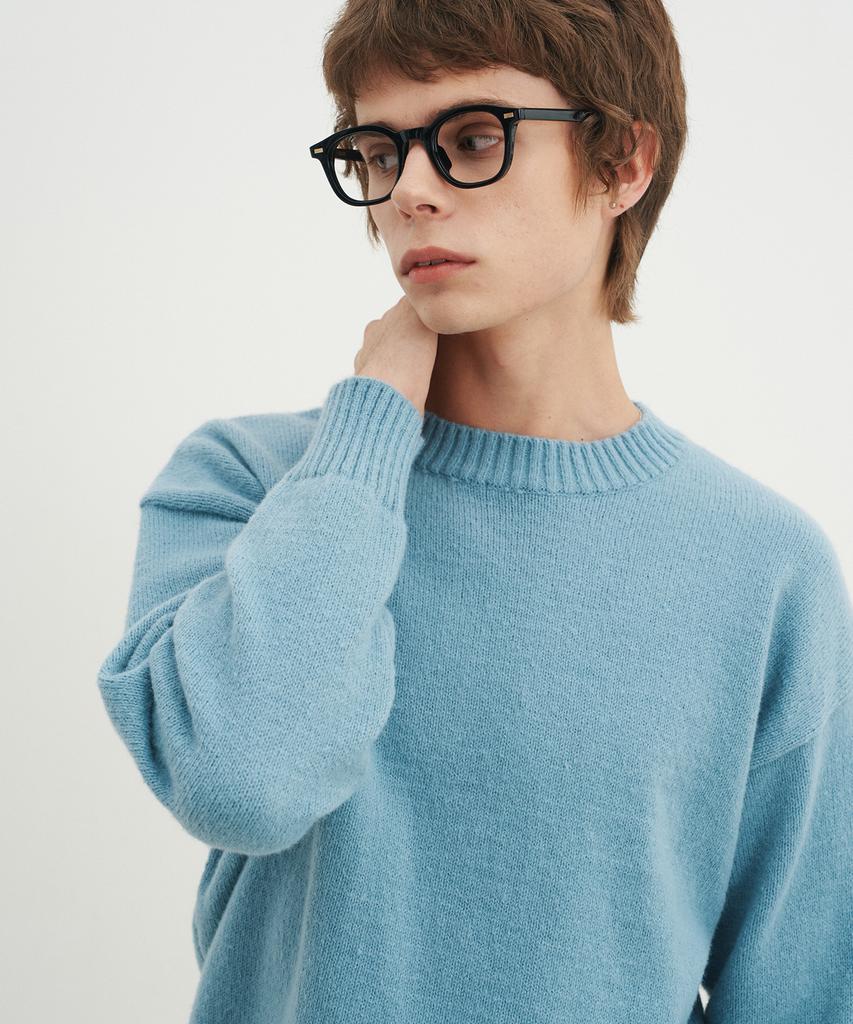BLOND9 Alpha Crew Neck Round Knit_Sky Blue