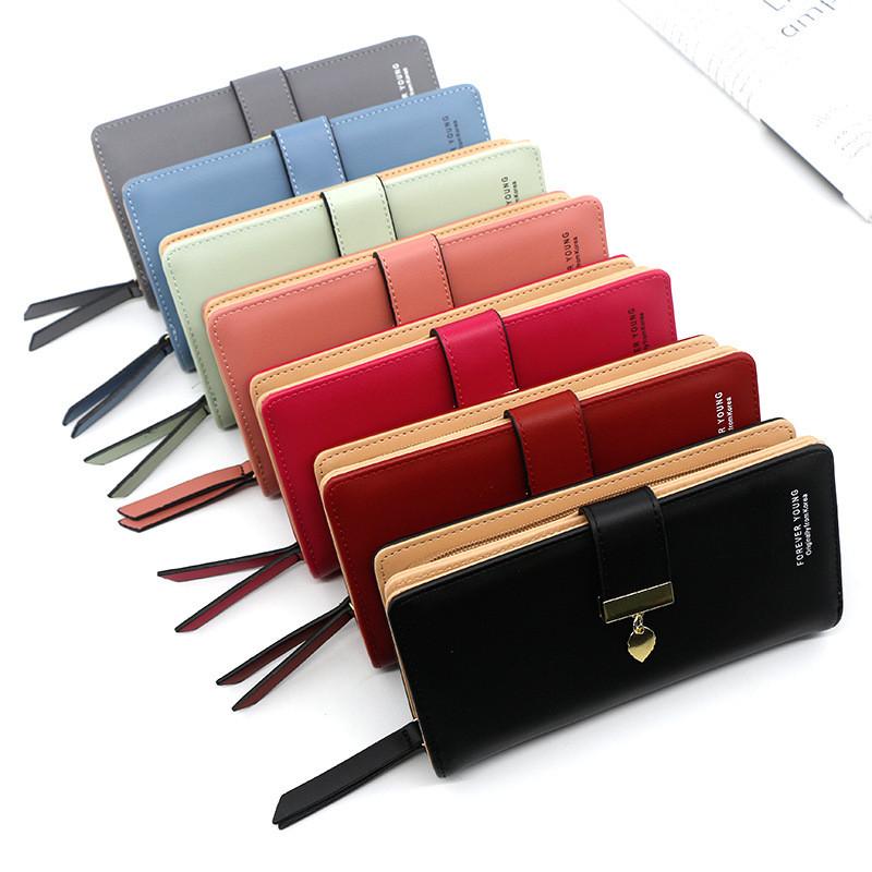 Pu Leather Ladies Wallet With Photo Slot Zipper Coin Purse For Wedding And Gift