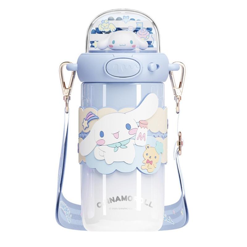X&W Sanrio Straw Thermos Cup Cartoon Kuromi Drinking Water Bottle Stainless Steel Vacuum Flasks with 3D Creative Lid Kids Gifts