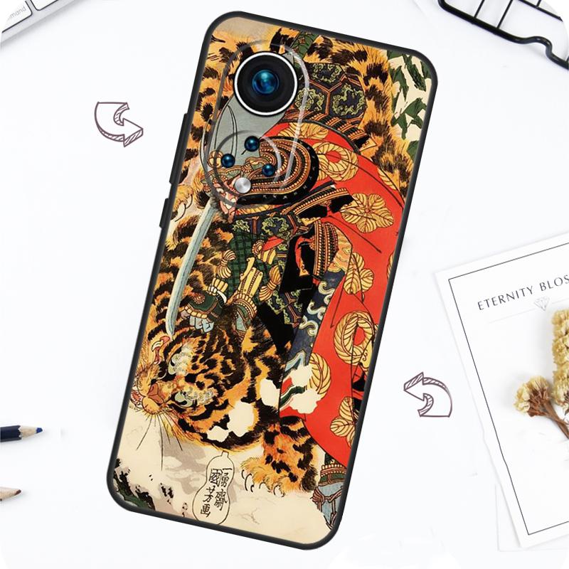 Japanese Ukiyo-e Art Panther Tiger Case For Honor Magic 7 5 6 Pro Honor 200 Pro X9b X9a X8b X8a X8 X9 X9c 50 70 90 Lite Cover
