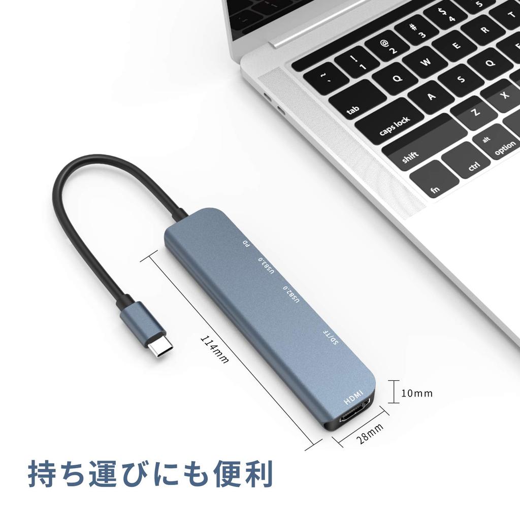 Hub USB C 6 în 1 Adaptor Tip C Extensie USB HDMI Încărcare PD de Mare Viteză 100W Dock Extensie Slot Card Transfer de Date de Mare Viteză Compatibil cu