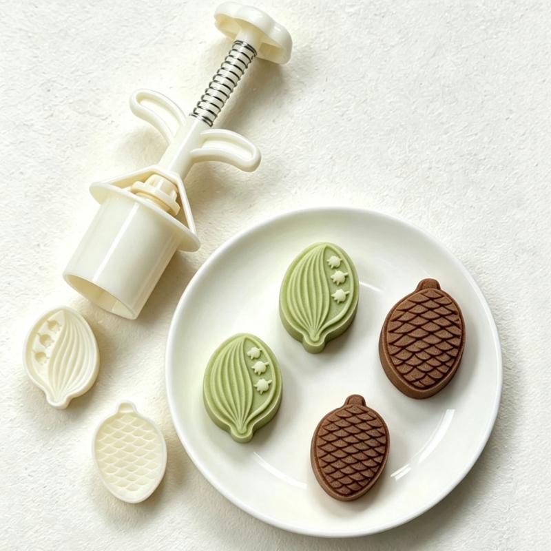 Moon Festival Festival DIY Hand Pressure Moon Cake Mould 30G/50G Moon Cake Molds (1 Molds 2 Stamps) DIY Pastry Tool Set