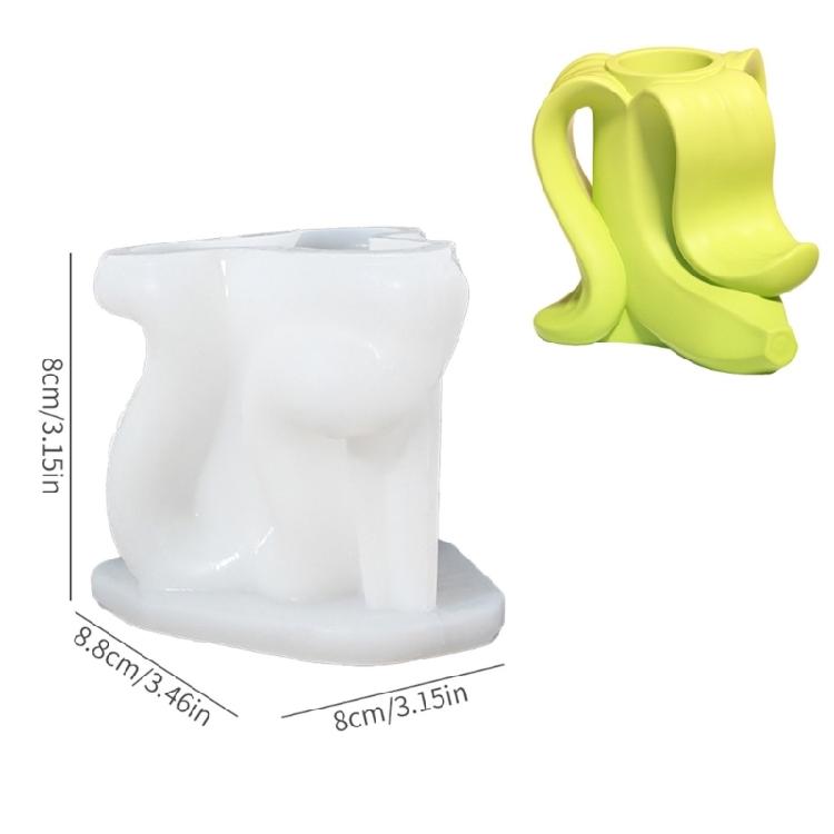 Silikon Handgefertigte Formen Bananenform Bastelformen Kerzenhalterformen Kerzenständerform für Handgefertigte Kerzenhalter