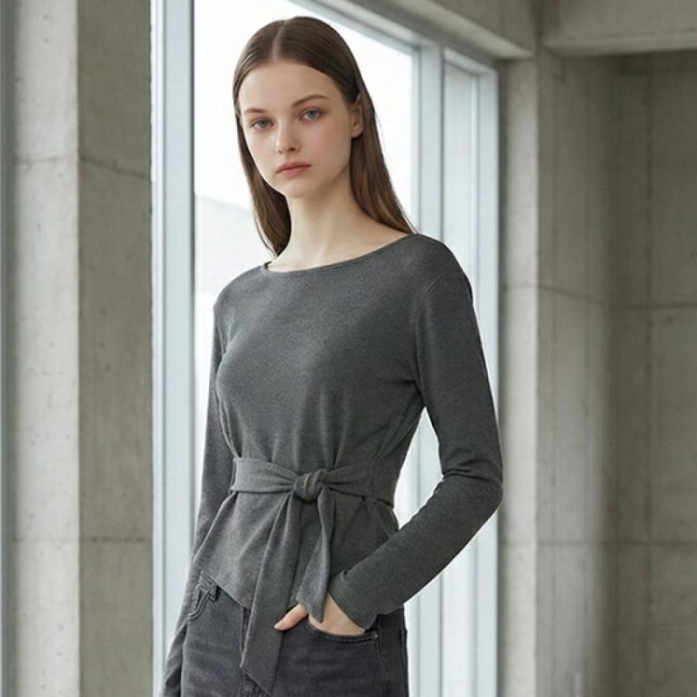 Shop   Women S Stretch Party aSym Ribbon Strap lS Tee Korean Made Bree wSh A0173