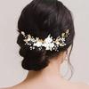 Elegant Artficial Pearls Flower Hair Vine Bridal Flower Hairband For Wedding Bride Bridesmaid And Flower Girl Photography