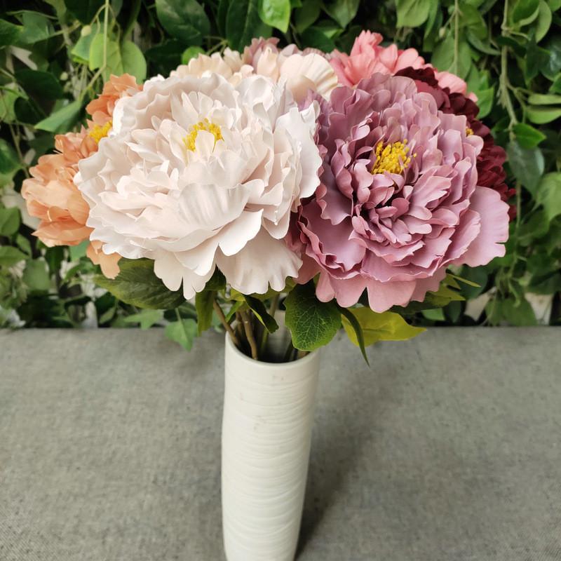 Artificial Flowers Peony Stems Wedding Centerpiece Vintage Style Floral Home