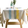 Battilo Linen Tablecloth Rectangular Tables Cloth With Tassel Waterproof Coffee Desks Cover for Dining Table Wedding Decor