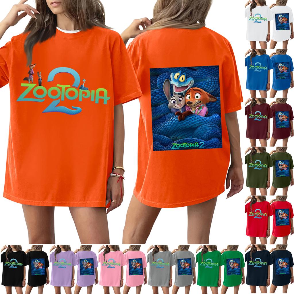 Women's Casual Fashion Round Neck Printed Short Sleeve T-Shirt Top