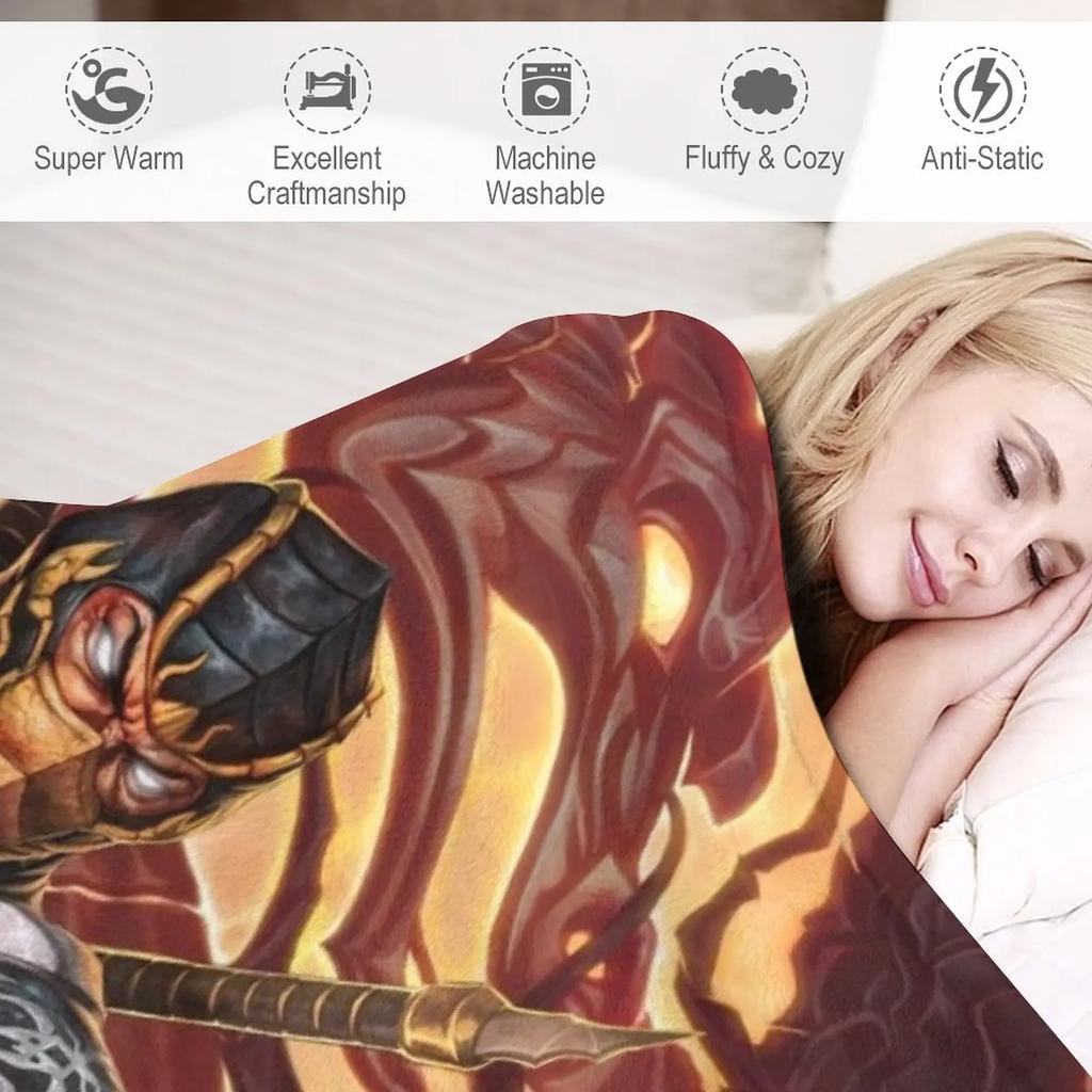 Scorpion Mortal Kombat Throw Blanket Soft Big Blanket fluffy blanket Sofas Polar blanket