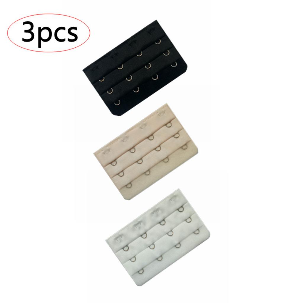 3Pcs 2/3/4 Hooks Adjustable Underwear Strap Extension Bra Buckles Extenders