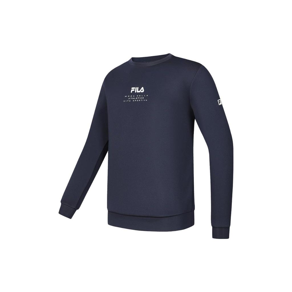 Fila Solid Color Fitness Pullover Sweatshirt Men Tops Royal-Blue A11M411206F-NV