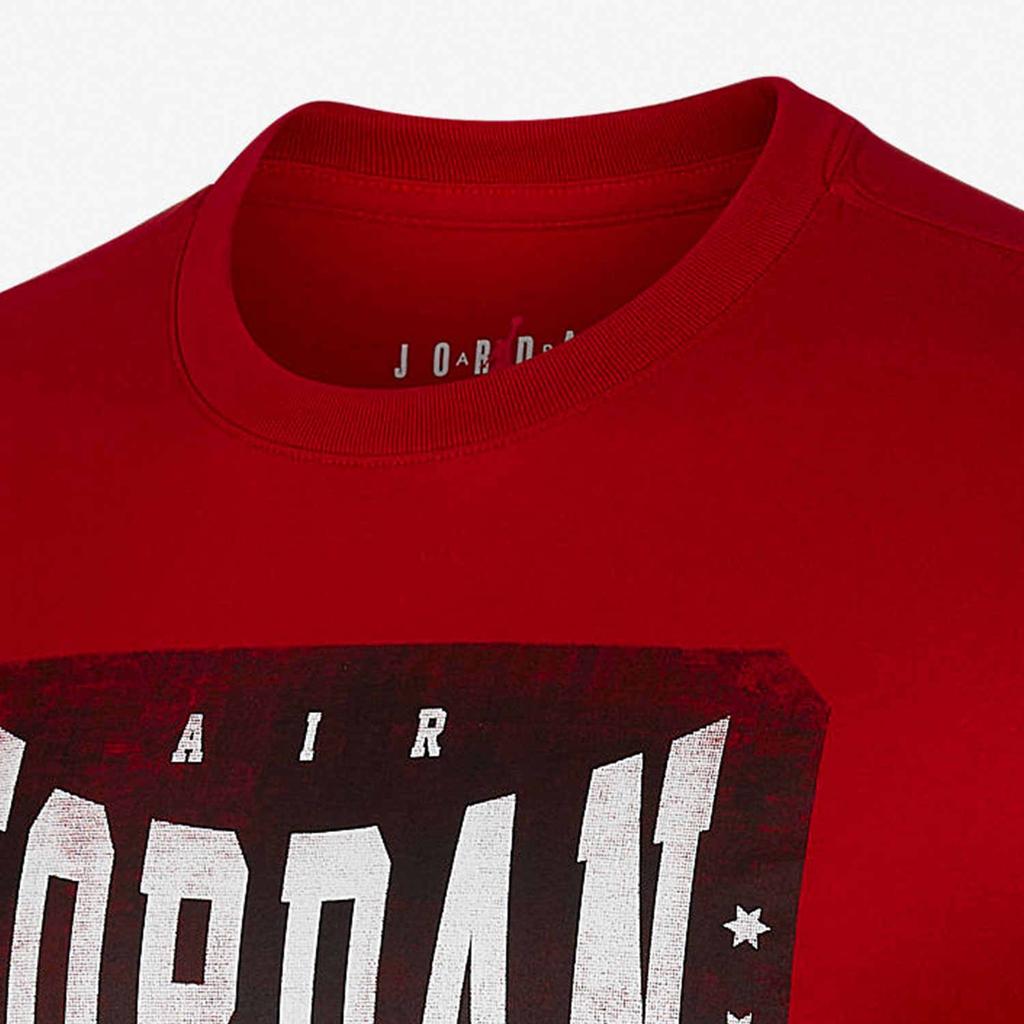 Jordan T Shirts Men's Red Crew Neck Moderate Straight Fit AT0559-687