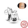 925 Copper Cute Animal Series Cat Dog Elephant Unicorn Bird Pendant Lucky Beads Fit Original Pantaro Charms Bracelet DIY Zircon