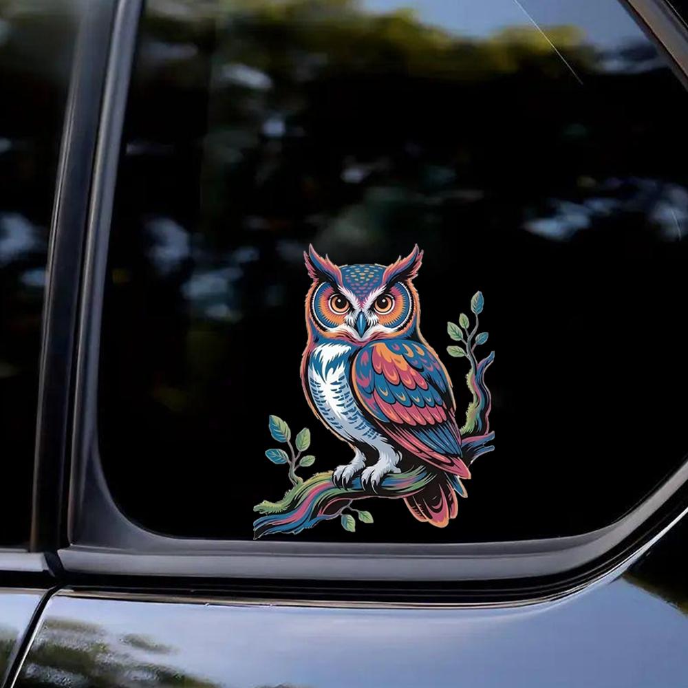 QT2012#15cm Owl High-Grade Self-Adhesive Vinyl Decal, Used for Car Windows, Bumper, Laptops, Waterproof Exterior Car Accessories