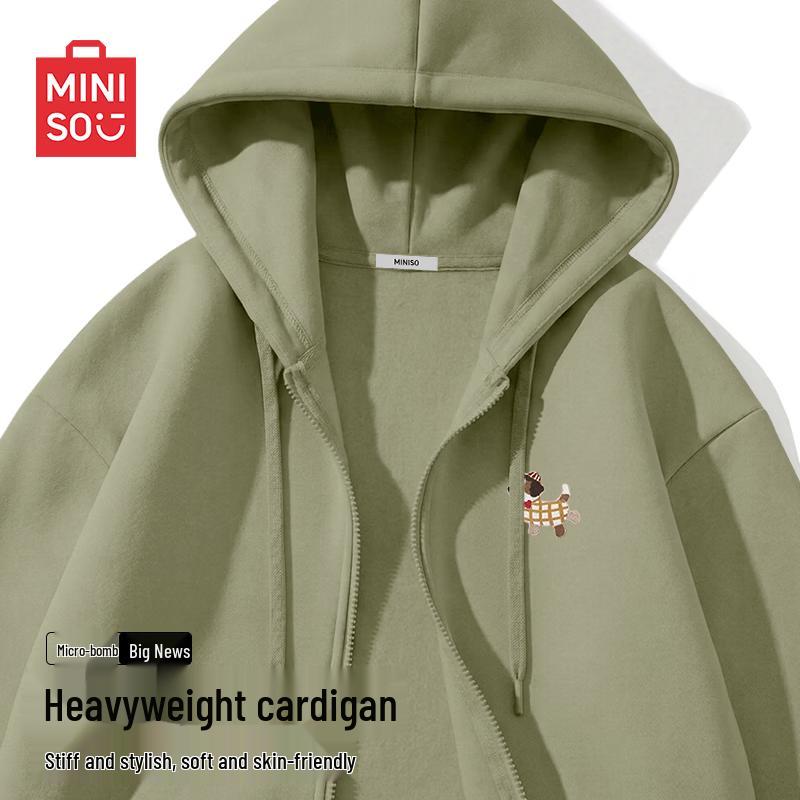 MINISO Men's Casual Heavyweight Hooded Cardigan