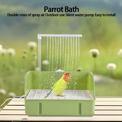 Neue Vogelbadewanne Duschbox Automatische Papageien-Badebrunnen Mehrzweck-Vogelbadewanne mit mehreren Wasserhähnen zur Vogelreinigung