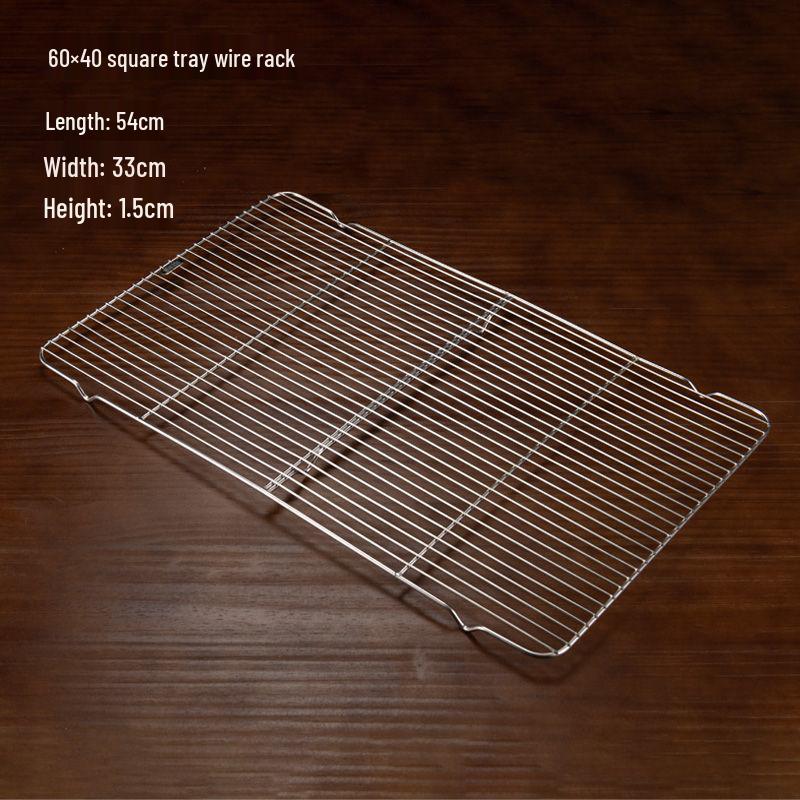 Rektangulært grillnett og tørkestativ i rustfritt stål med V-bendesign