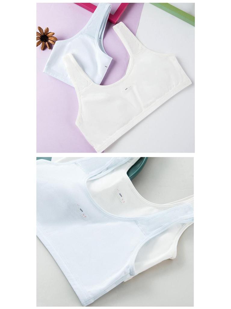 Girls' Cotton Sports Bra with Fixed Cups - Youth Vest
