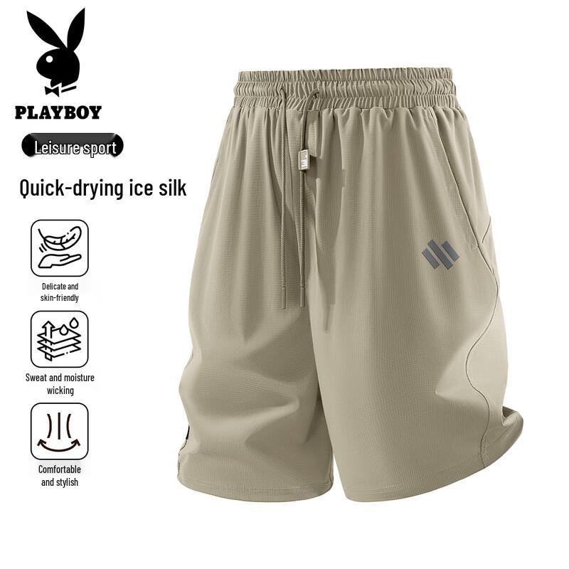 Playboy Men s Ice Silk Breathable Sports Shorts M