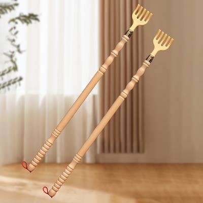 Ergonomic Wooden Back Scratcher: Portable Manual Itch Relief Tool for Home Use - Adult Size