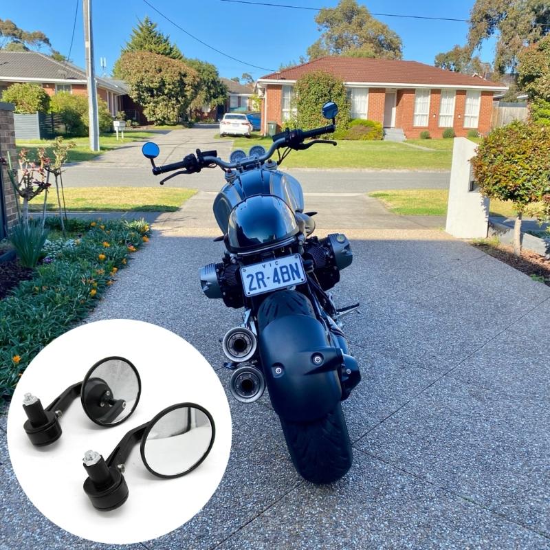 2ks Industrial Grade 7/8" kulaté univerzální zrcátka na konci tyče pro motocykly zadní část motocyklu lehké motorky