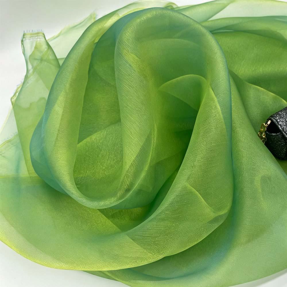

150X100cm Organza Fabric Two-color Gradient Soft Yarn Laser Fabric Blue Green Gradient Color Two-tone Fabric Party Decoration 150 x100cm світло-зелений колір