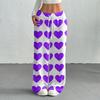Women's Casual Fashion Printed Elastic Waist Loose Straight Leg Pants With Rope