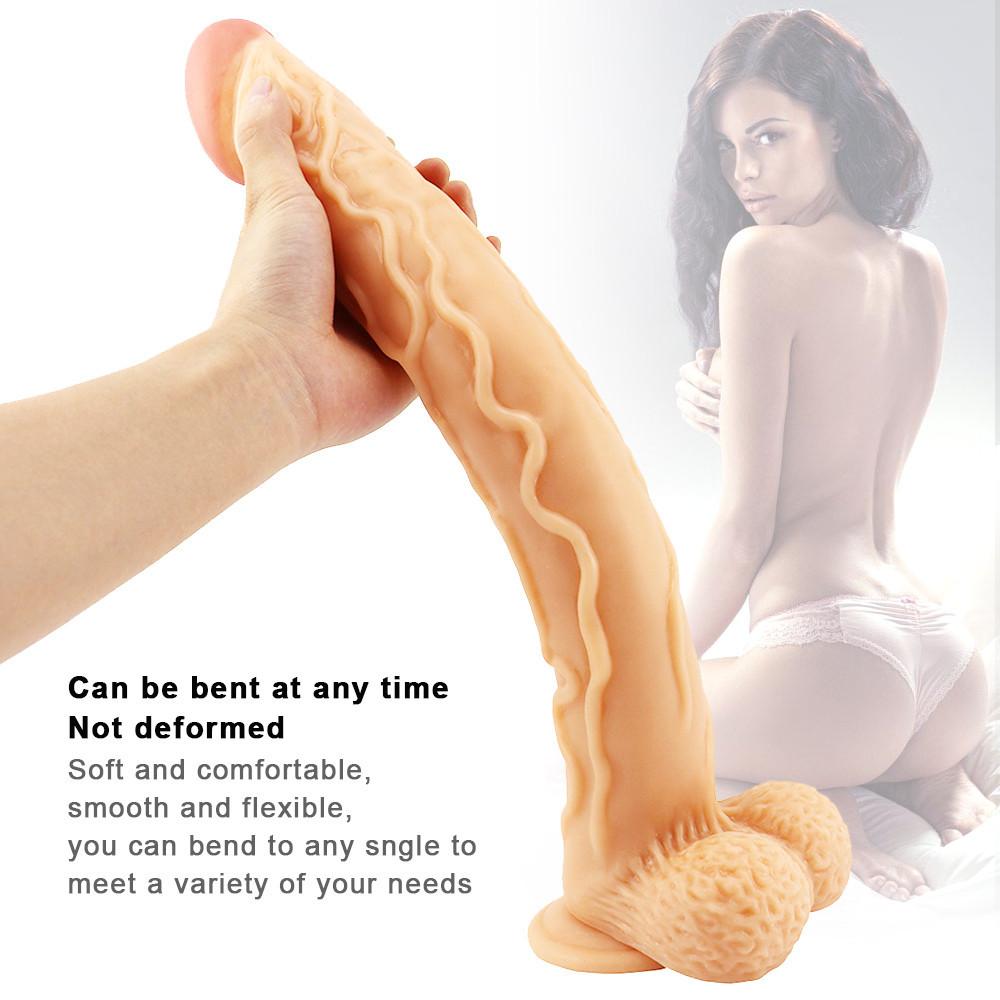 Lengthen Realistic Simulation Big Dildo with Strap Penis Sex Toy Female Vaginal Anal Masturbator with Suction Cup Lesbian
