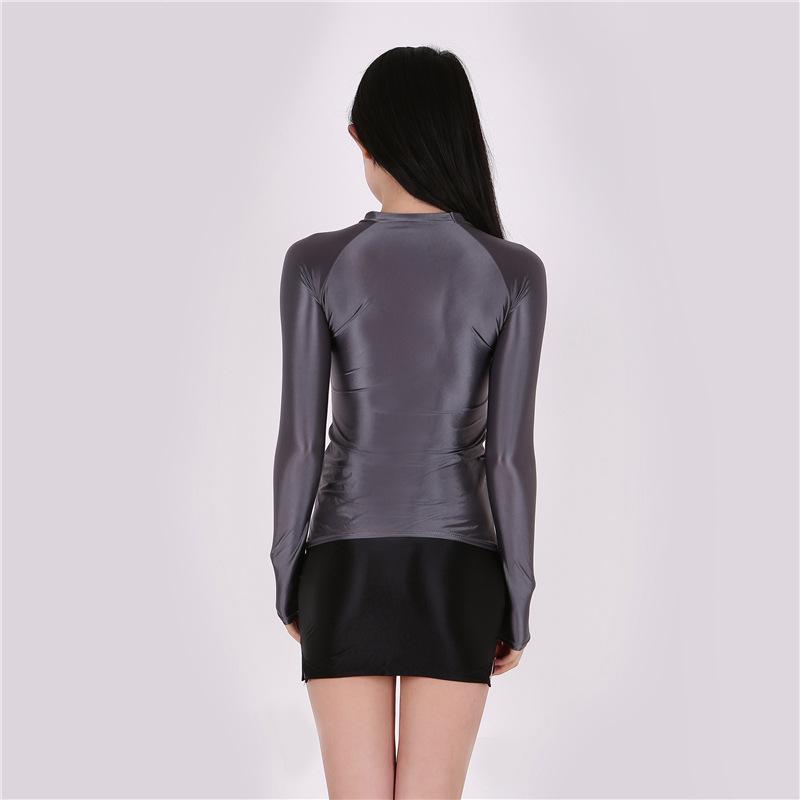 Sexy, Transparent, Breathable Bodycon T-Shirt - Oily Shiny Finish, European & American Plus Size, Comfortable Fit, 7051