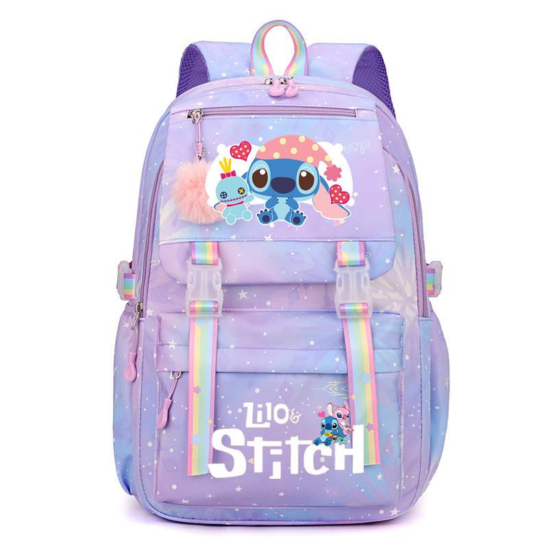 Student Schoolbag Large Capacity Backpack Rainbow Print Cartoon Outdoor Backpack