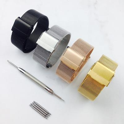 Kordonlu saat 12mm 14mm 18mm 20mm 22mm 24mm Evrensel Paslanmaz Çelik Metal saat kayışı fosil Kayış Bilezik Siyah Gül Altın Gümüş