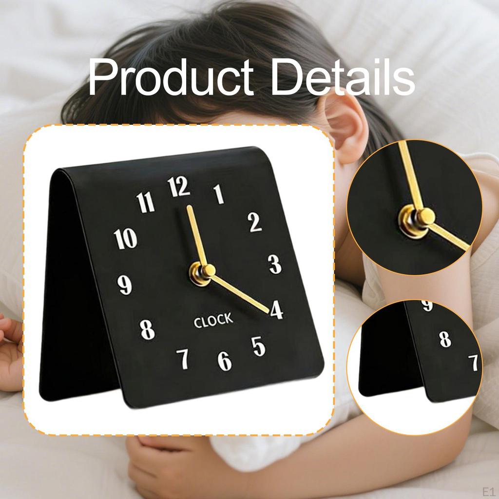 Table Analog Clock Non Ticking Ornament Acrylic Desktop for NightStand Christmas Living Room