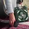 Solar Outdoor Camping Fan with LED Light USB Rechargeable Solar Outdoor Tent Fan 5200mAh Solar Cordless Tent Fan for Emergency