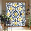 1 ks Sprchový závěs Citron & Modré listí - Středomořská akvarelová malba, Krémové pozadí, 70,8x70,8", Polyester, Snadno se čistí