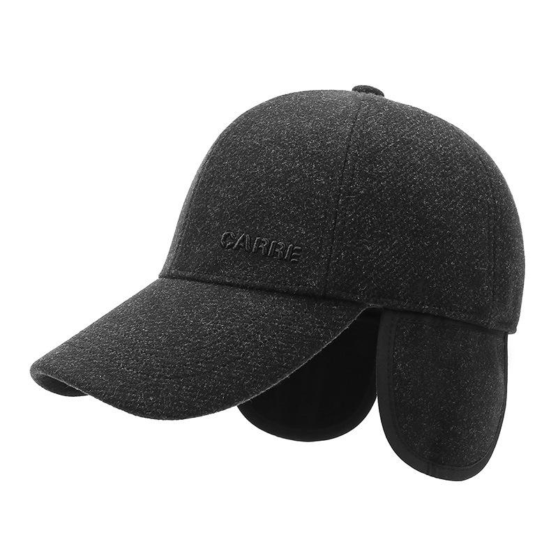 Men's Autumn Winter Hat Velvet Thick Baseball Cap Outdoor Windproof Coldproof Cap Ear Protection Cotton Cap